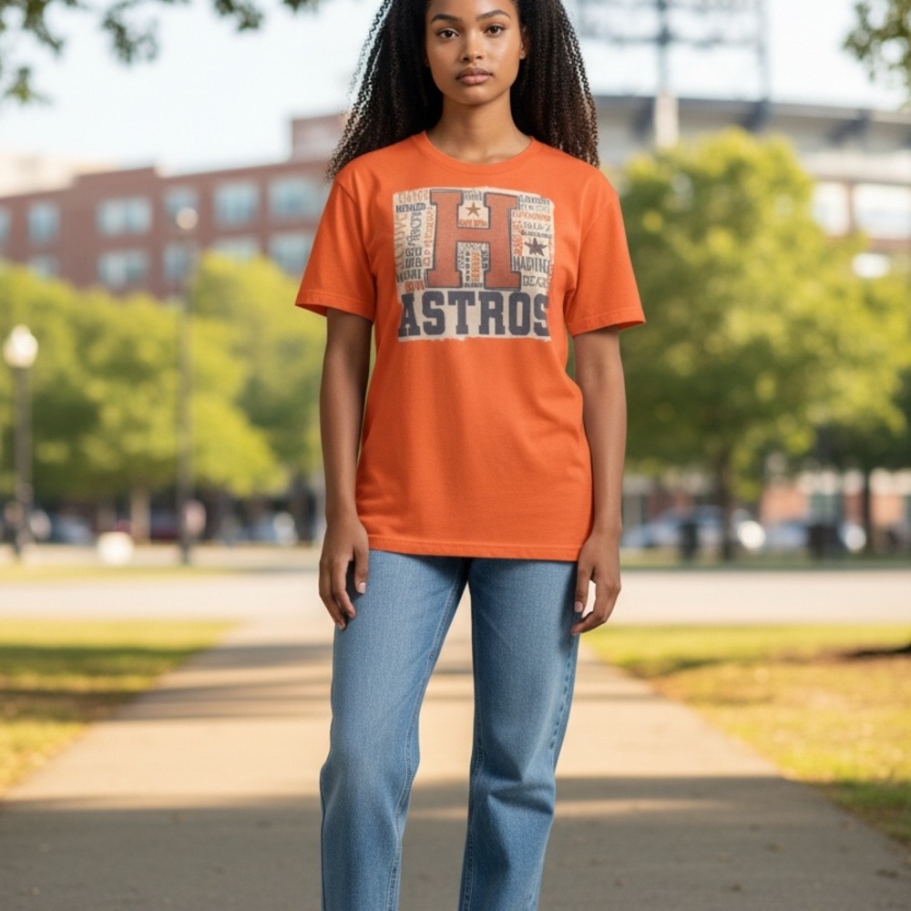Houston Astros Bella Canvas Orange T-Shirt (medium)